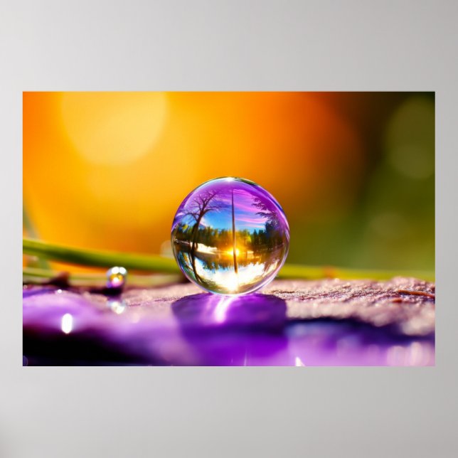 Affiche Eau Drop Dewdrop Nature Sérénissime Calme (Devant)