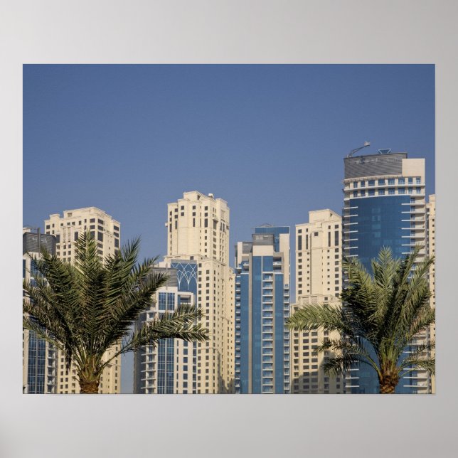 Affiche EAU, Dubaï. Tours de la résidence Jumeirah Beach (Devant)