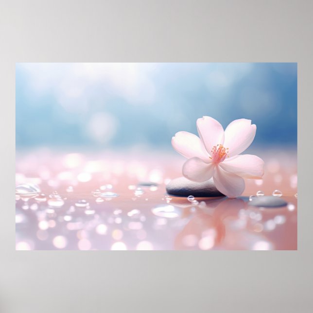 Affiche Eau Fleur Drop Nature Serene Tranquil (Devant)
