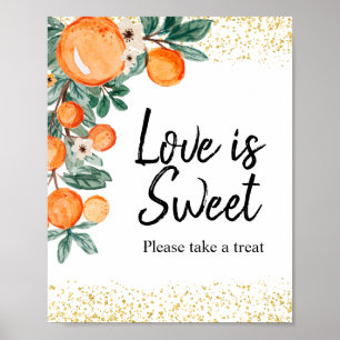 Affiche Eau-forte d'orange d'agrumes d'été L'amour est dou