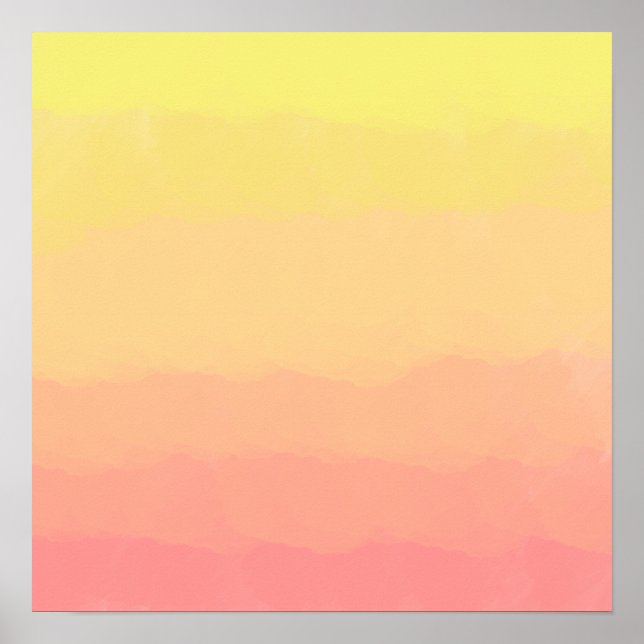 Affiche eau fraîche du coucher de soleil corail orange (Devant)