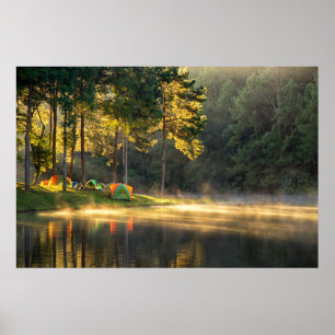 Affiche Eau Lac à Meahongson, Thaïlande