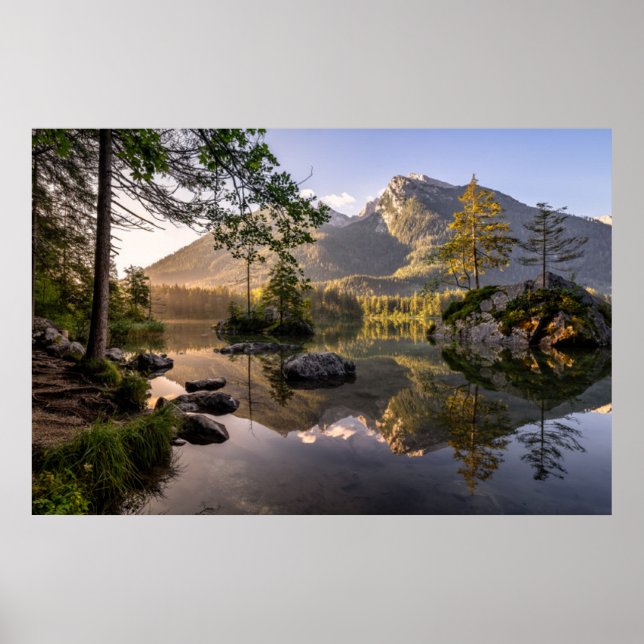 Affiche Eau | Lac Hintersee Berchtesgaden Allemagne (Devant)