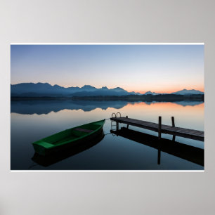 Affiche Eau   Lac Hopfen Alpes bavaroises Allemagne