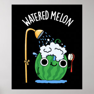 Affiche Eau Melon Funny Watermelon Pun Dark BG