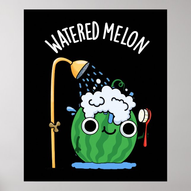 Affiche Eau Melon Funny Watermelon Pun Dark BG (Devant)