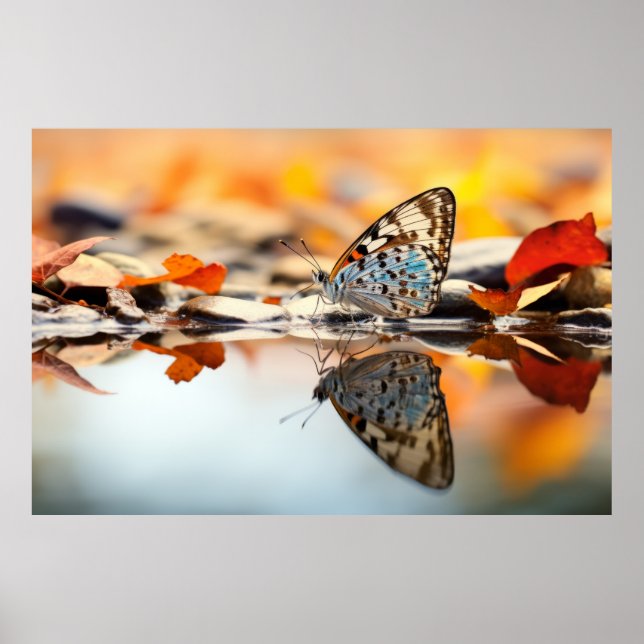 Affiche Eau papillon Nature Sérénissime Tranquille (Devant)