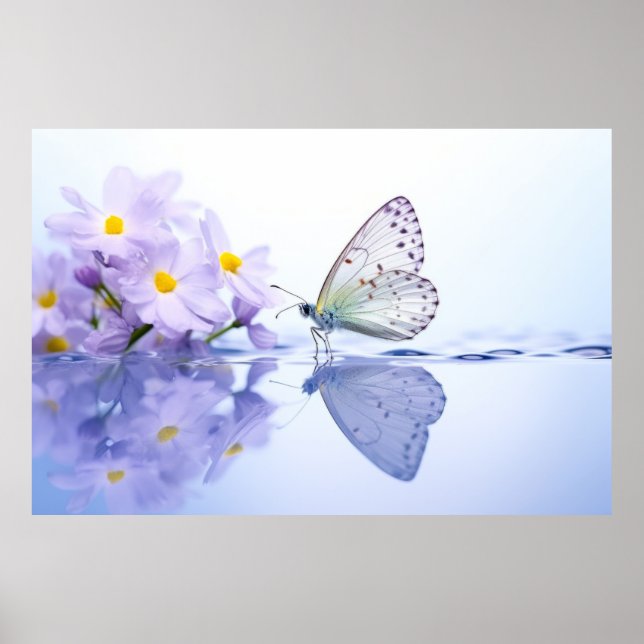 Affiche Eau papillon Nature Sérénissime Tranquille (Devant)