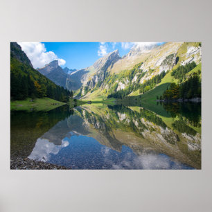 Affiche Eau   Seealpsee Lac Alpes suisses Suisse