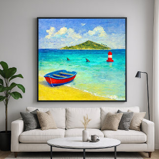 Affiche Eau Traîtresse - Littoral de Style Impressionniste
