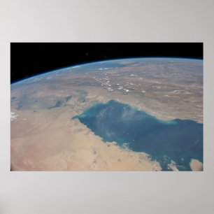 Affiche Eaux Bleues Tropicales Du Golfe Persique.