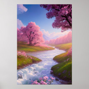 Affiche Eaux de précipitation et champs en floraison