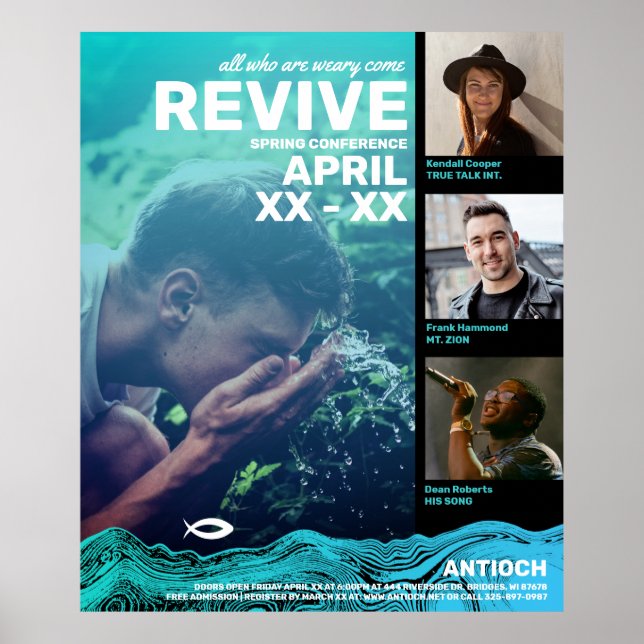 Affiche Eaux ondulées Jésus Poisson (Devant)