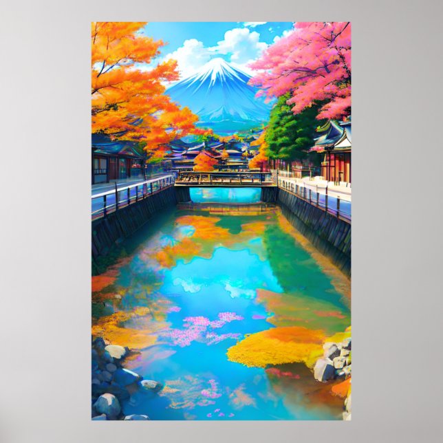 Affiche Eaux Tranquilles : La réflexion du Mt. Fuji (Devant)