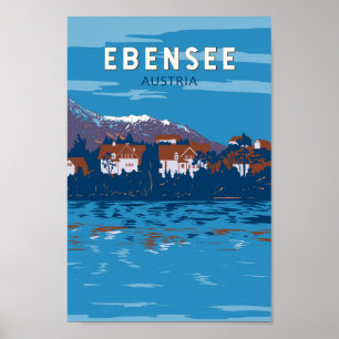 Affiche Ebensee Autriche Travel Art Vintage