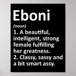 Affiche Eboni Définition Nom personnalisé Drôle Noël