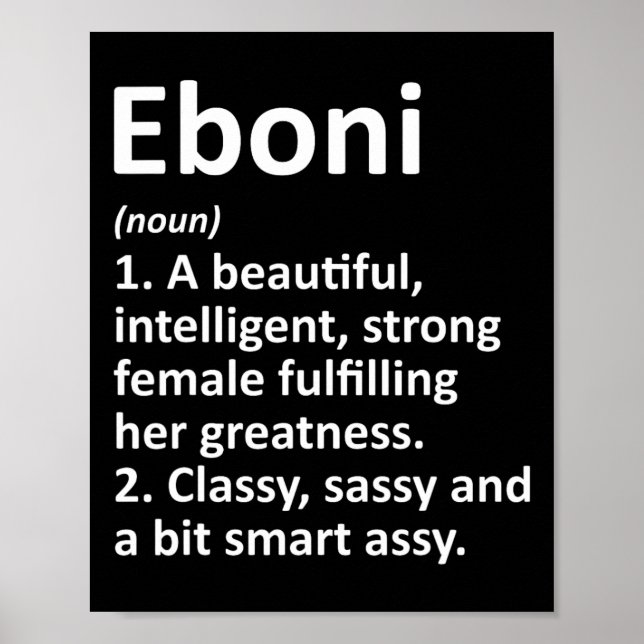 Affiche Eboni Définition Nom personnalisé Drôle Noël (Devant)