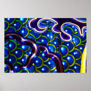 Affiche Écailles Bleues Lumineuses