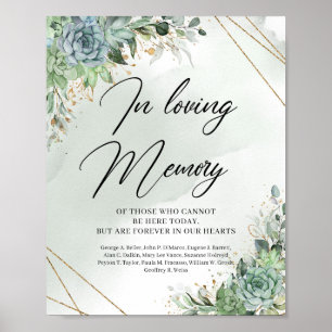 Affiche Ecalyptus succulents verts En signe de mémoire d'a