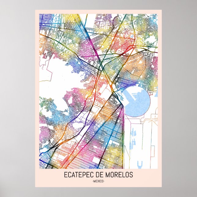 Affiche Ecatepec de Morelos Mexico City Carte (Devant)