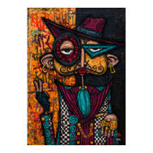 Eccentric Dandy With Curled Mustache and Turquoise