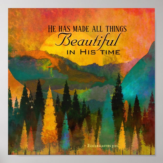 Affiche Ecclesiaste 3:11 Has made all things beautiful (Devant)