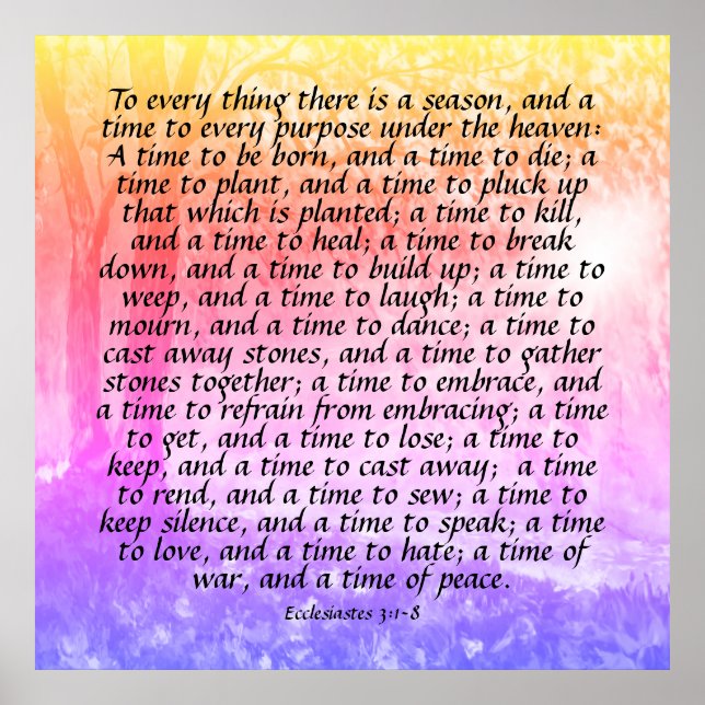 Affiche Ecclésiaste 3:1-8 (Devant)