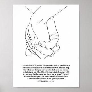 Affiche Ecclésiaste 4:9-12 Un cordon de trois brins...