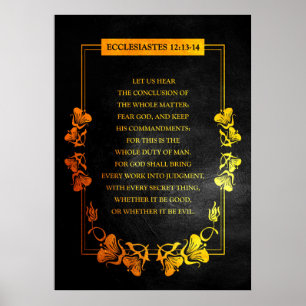 Affiche Ecclésiastes 12:13-14 Verse de la Bible