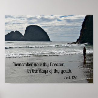 Affiche Ecclesiastes 12:1 Se souvenir maintenant de ton Cr