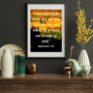Affiche Ecclesiastes 1:14 KJV All Vanity Mountain Sunset