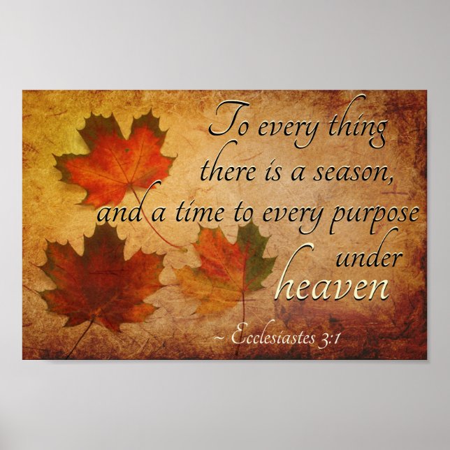 Affiche Ecclesiastes 3:1 To everything there is a season, (Devant)