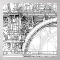 Échafaudage Intriqué Steampunk - Dessin Technique
