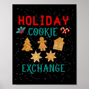 Affiche Échange de biscuits de Noël avec le Père Noël Bisc