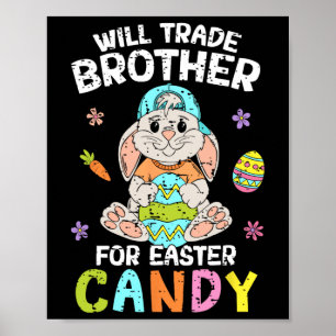 Affiche Échangerai frère contre bonbons de Pâques Famille 