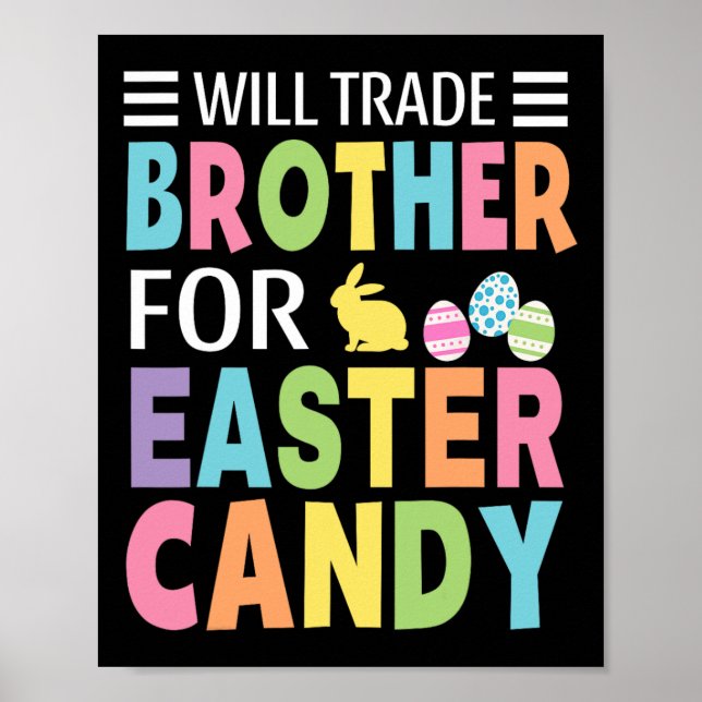 Affiche Échangerai frère contre bonbons de Pâques garçons  (Devant)