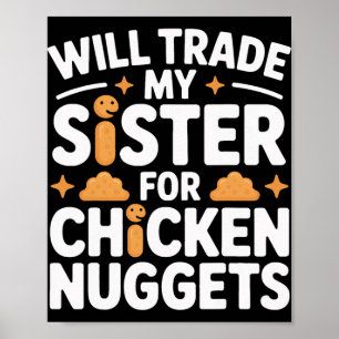 Affiche Échangerai Sœur Contre En-cas Pour Enfants Nuggets