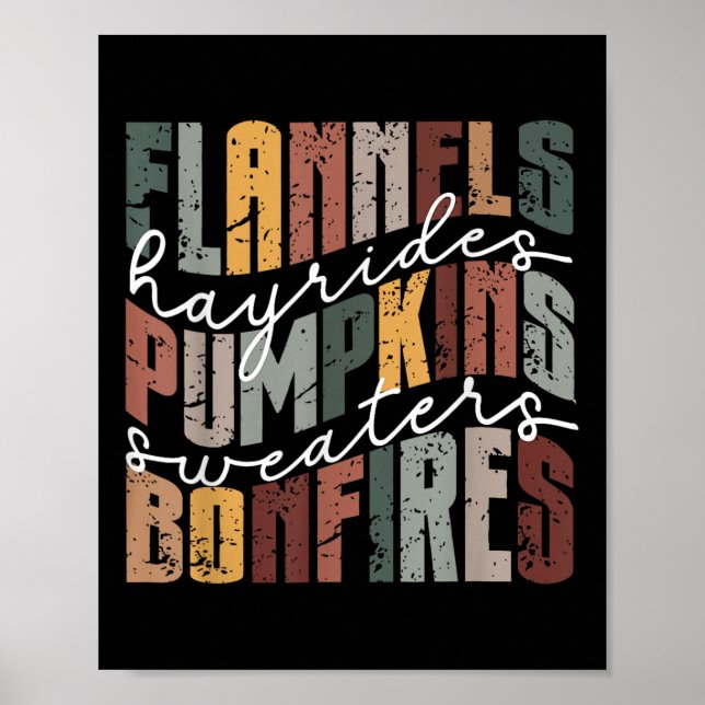 Affiche Écharpes Balades en charrette Citrouilles Vestes F (Devant)