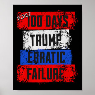 Affiche Échec erratique des 100 premiers jours de Trump Éc