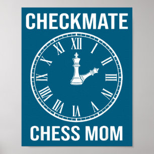 Affiche Échec Mat Échiquier Maman Temps Fou Cool