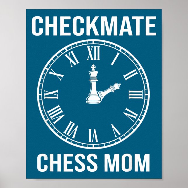 Affiche Échec Mat Échiquier Maman Temps Fou Cool (Devant)