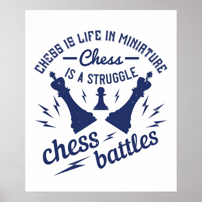 Affiche Échecs - Échecs est la vie en miniature (Devant)