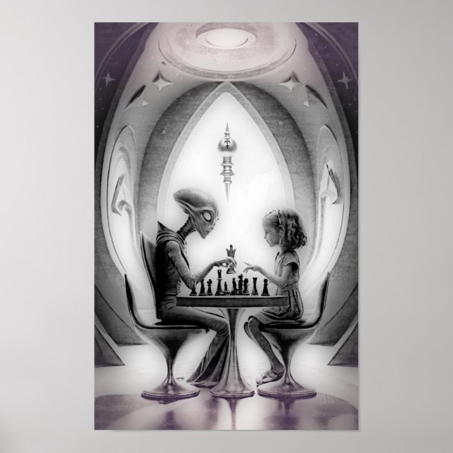 Affiche Échecs intergalactiques : Alien contre fille (Devant)