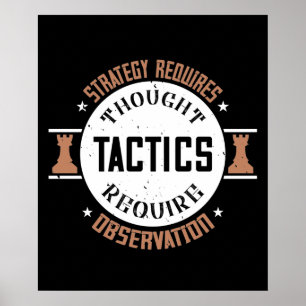 Affiche Échecs - La stratégie nécessite une réflexion