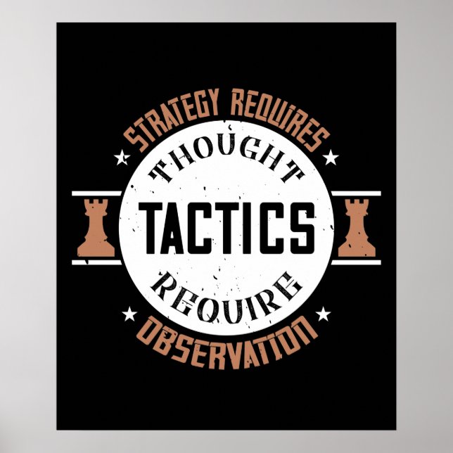 Affiche Échecs - La stratégie nécessite une réflexion (Devant)