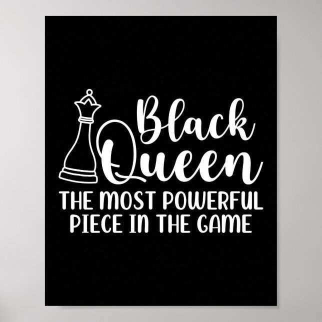 Affiche Échecs Reine Noire La Pièce La Plus Puissante Dans (Devant)