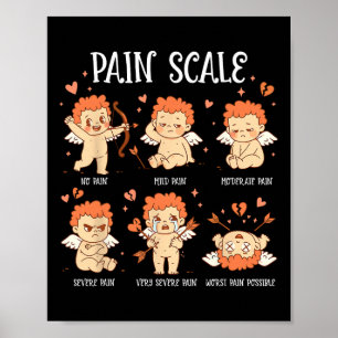 Affiche Échelle de douleur Cupid Nurse Saint-Valentin Tria