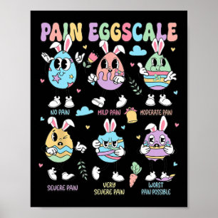 Affiche Échelle de douleur du jour de Pâques Rétro Triage