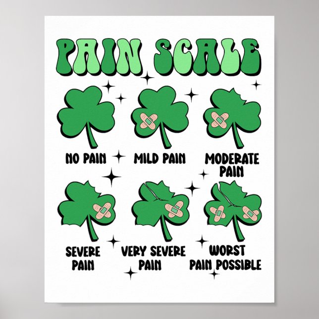 Affiche Échelle de douleur infirmière médecin St Patricks  (Devant)