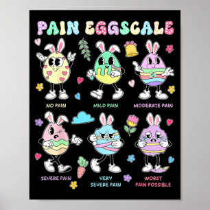 Affiche Échelle de douleur jour de Pâques oeufs de lapin m
